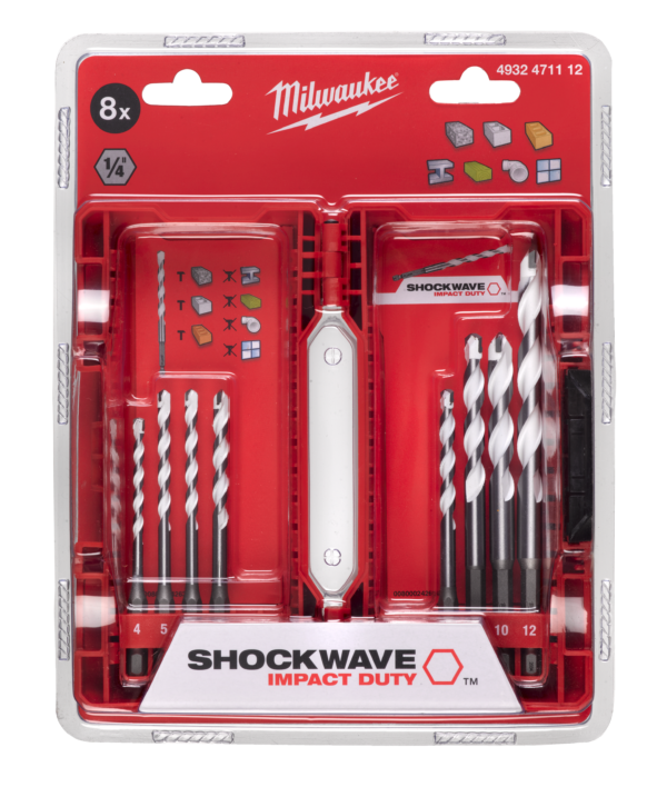MILWAUKEE® SHOCKWAVE Multimaterial Bohrer 1/4" Hex Kassette